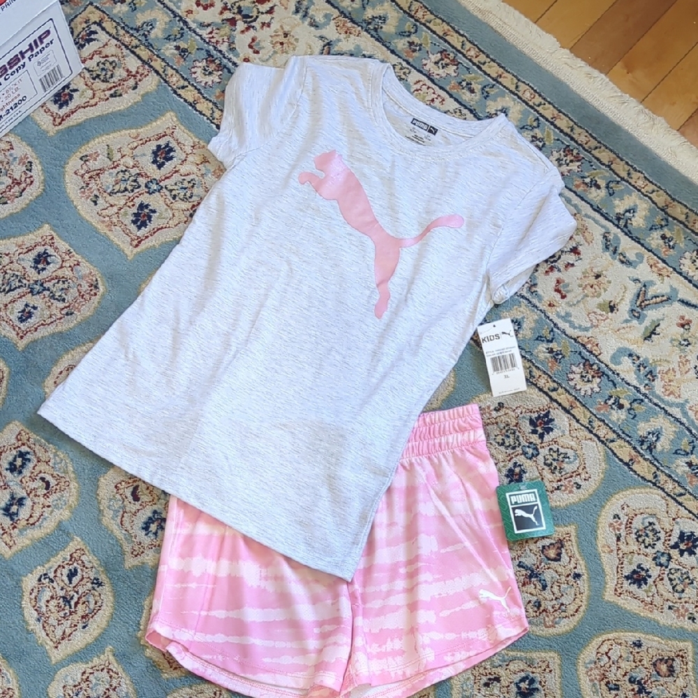 PUMA Kids Girls 2Pc Shorts and T-shirt Set NWT